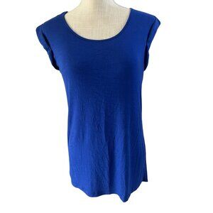 Design History Womens Blue Sleeveless Top With Back Cutout Detail Size M